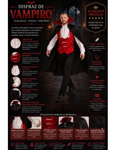 Costume Dracula Taglia L | Costumi per Adulti Il Re del Carnevale